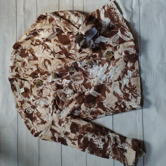 COLDWATER CREEK LINEN BLEND FLORAL JACKET - Picture 1 of 7